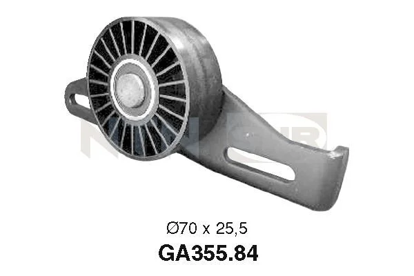 Tensioner Pulley, V-ribbed belt SNR GA355.84