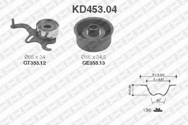 Sada rozvodového remeňa SNR KD453.04