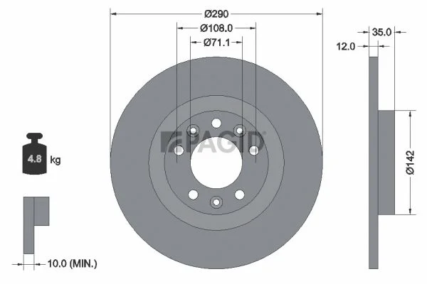 Brake Disc PAGID 55673NC