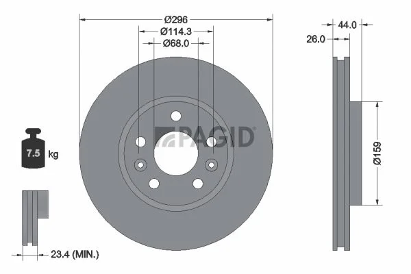 Brake Disc PAGID 56007NC