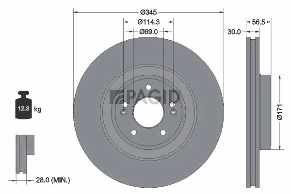 Brake Disc PAGID 56148NHC