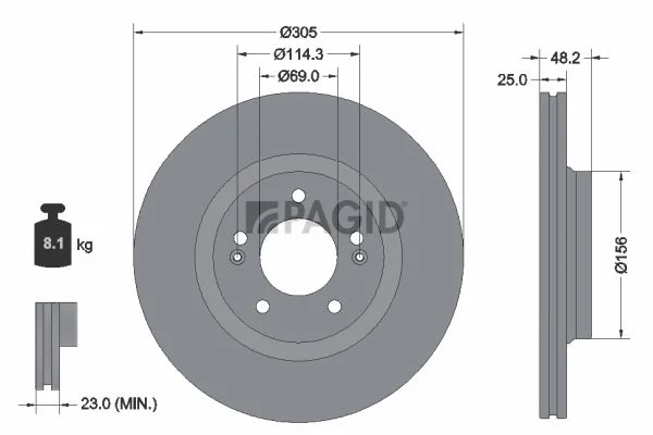Brake Disc PAGID 56332NC