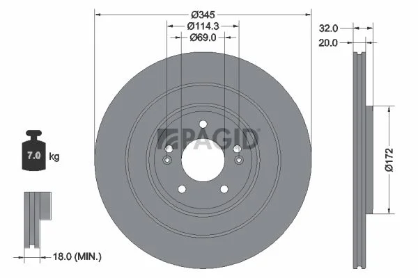 Brake Disc PAGID 56494NC