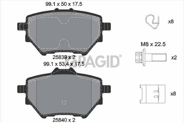 Brake Pad Set, disc brake PAGID T2303N
