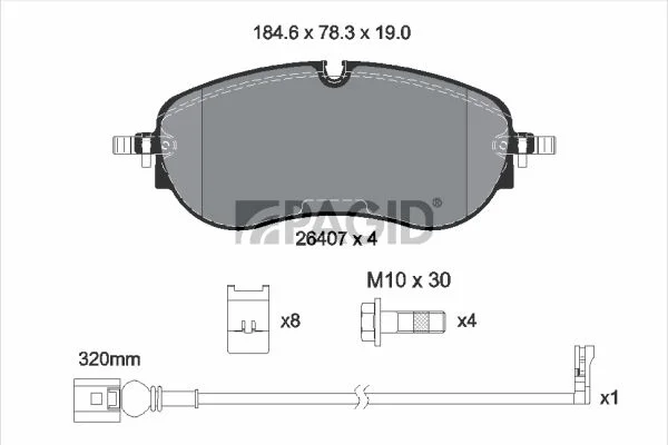 Brake Pad Set, disc brake PAGID T2919N