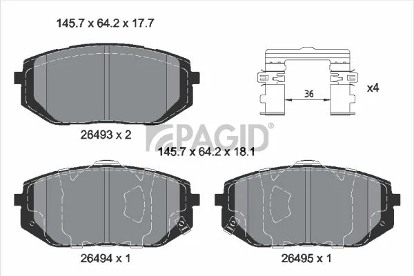 Brake Pad Set, disc brake PAGID T2934N