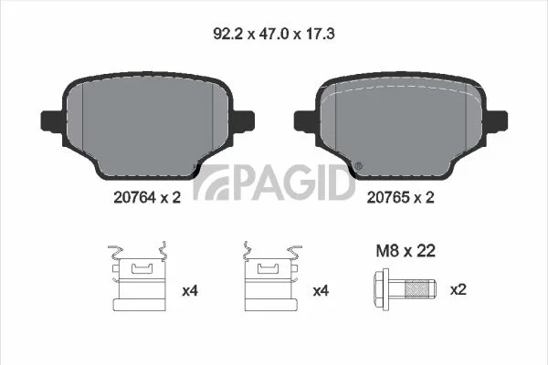 Brake Pad Set, disc brake PAGID T3166N