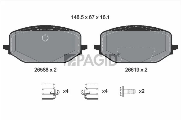 Brake Pad Set, disc brake PAGID T3179N