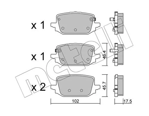 Brake Pad Set, disc brake METELLI 22-1366-0