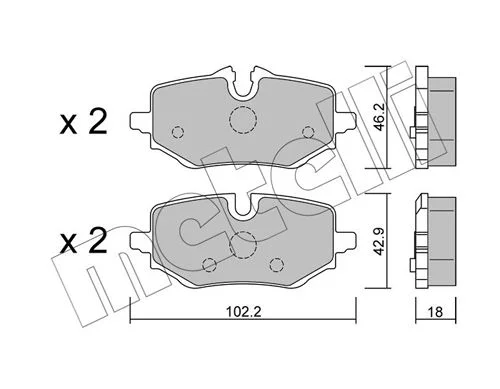 Brake Pad Set, disc brake METELLI 22-1368-0