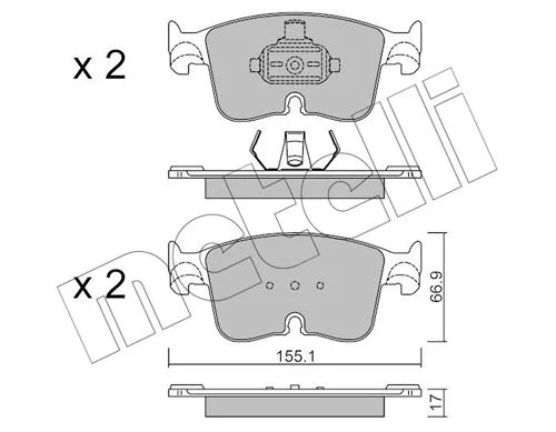 Brake Pad Set, disc brake METELLI 22-1383-0