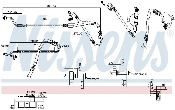 Aukšto/žemo slėgio linija, oro kondicionavimas NISSENS 840335