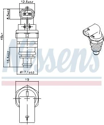 Sensor, coolant temperature NISSENS 207047