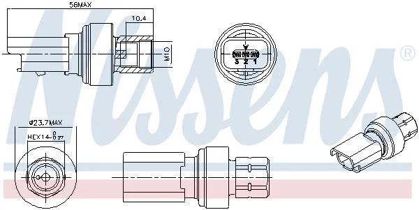 Slėgio jungiklis, oro kondicionavimas NISSENS 301136