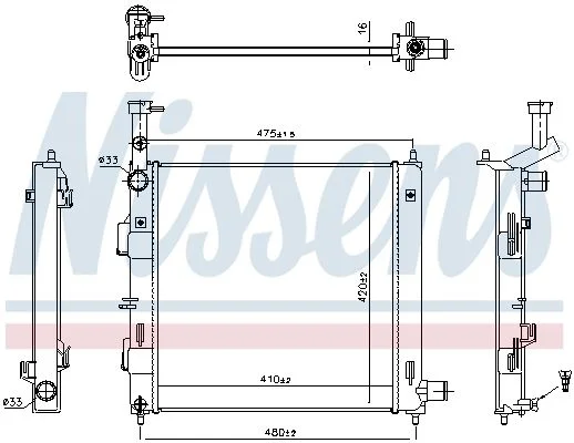 Radiator, engine cooling NISSENS 606865