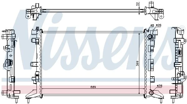 Radiator, engine cooling NISSENS 637602