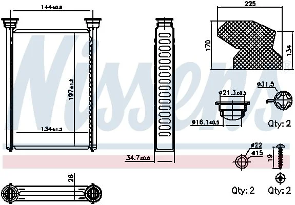 Šilumokaitis, salono šildymas NISSENS 707309