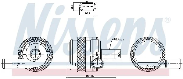 Vodné čerpadlo, chladenie motora NISSENS 831377