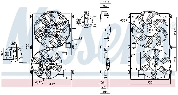 Ventilátor, chladenie motora NISSENS 850092
