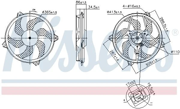 Fan, engine cooling NISSENS 850093
