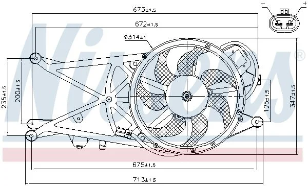 Ventilátor, chladenie motora NISSENS 85205