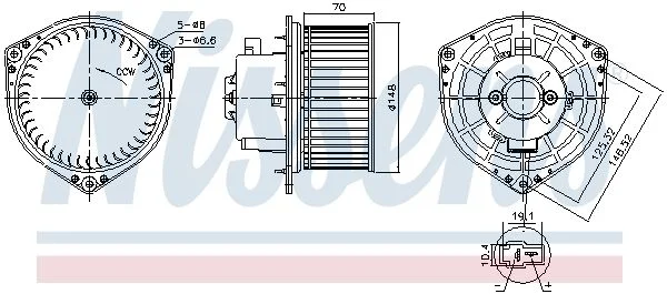 Vnútorný ventilátor NISSENS 87454