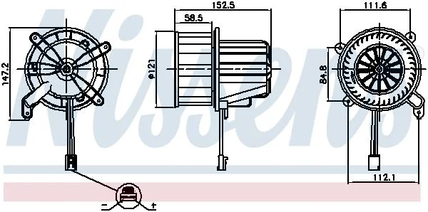Vnútorný ventilátor NISSENS 87621