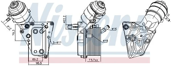 Oil Cooler, engine oil NISSENS 91347