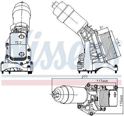 Chladič oleja, motorový olej NISSENS 91395