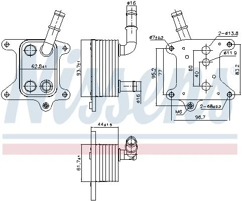 Oil Cooler, engine oil NISSENS 91425