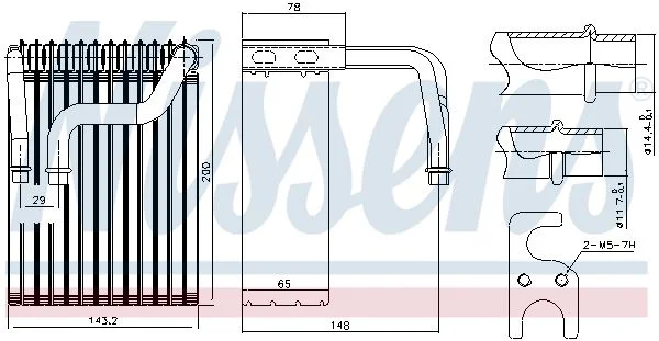 Evaporator, air conditioning NISSENS 92237