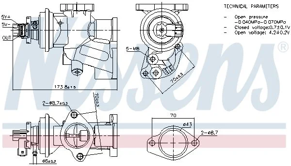 EGR ventil NISSENS 98475