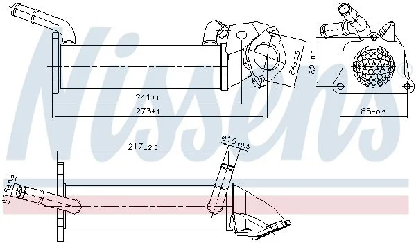 Cooler, exhaust gas recirculation NISSENS 989401