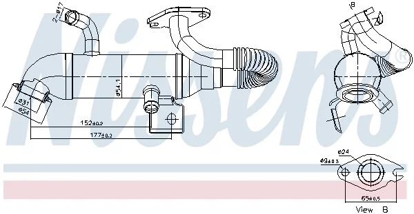 Aušintuvas, išmetamųjų dujų recirkuliacija NISSENS 989408