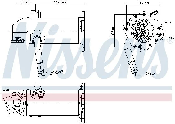 Cooler, exhaust gas recirculation NISSENS 989431