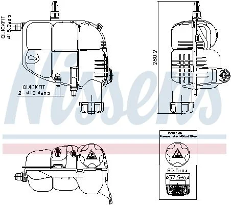 Išsiplėtimo bakelis, aušinimo skystis NISSENS 996185