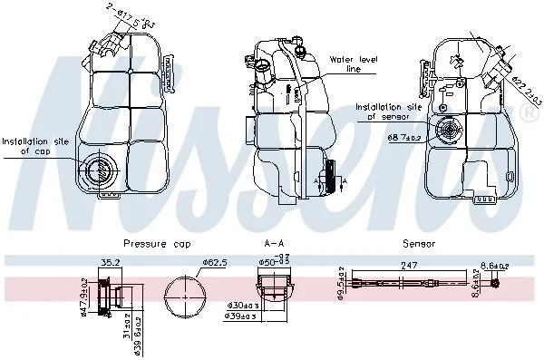 Išsiplėtimo bakelis, aušinimo skystis NISSENS 996215