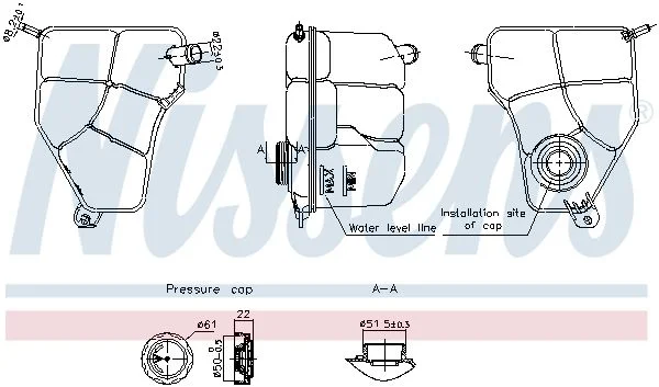 Expansion Tank, coolant NISSENS 996217