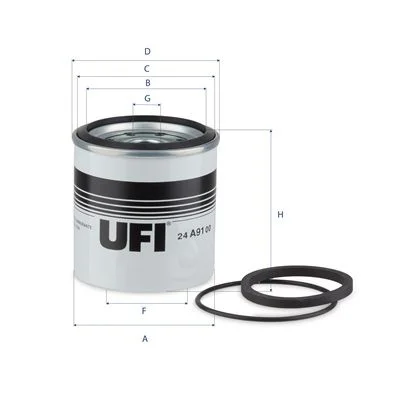 Kuro filtras UFI FILTRY 24.A91.00