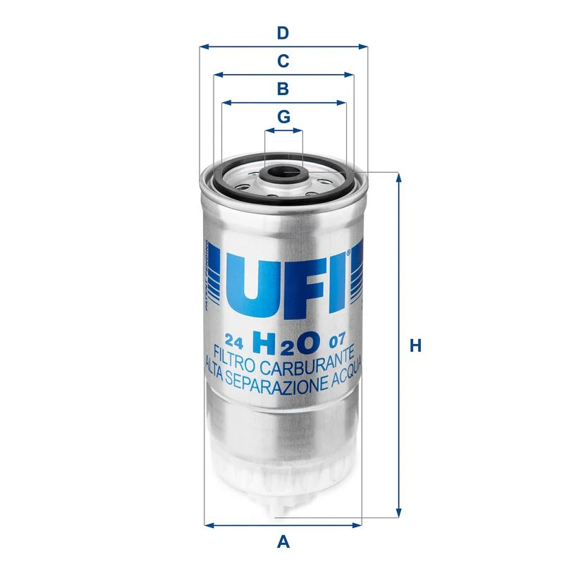Kuro filtras UFI 24.H2O.07