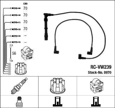 Uždegimo laido komplektas ngk RC-VW239