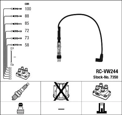 Uždegimo laido komplektas ngk RC-VW244