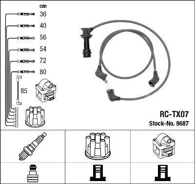 Uždegimo laido komplektas NGK 9687