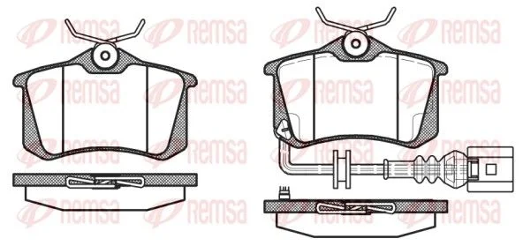 Stabdžių trinkelių rinkinys, diskinis stabdys REMSA 0263.41