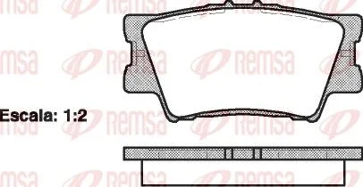 Stabdžių trinkelių rinkinys, diskinis stabdys REMSA 1231.00