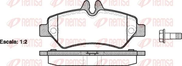 Stabdžių trinkelių rinkinys, diskinis stabdys REMSA 1246.00