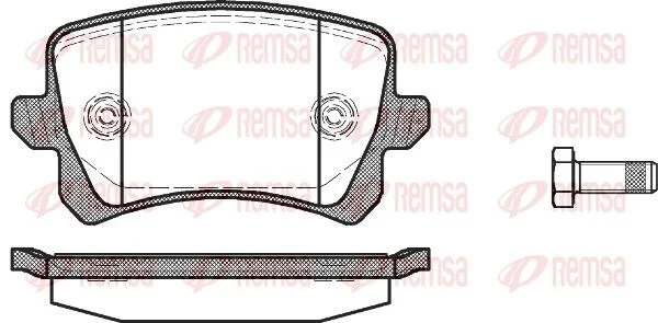 Stabdžių trinkelių rinkinys, diskinis stabdys REMSA 1342.00