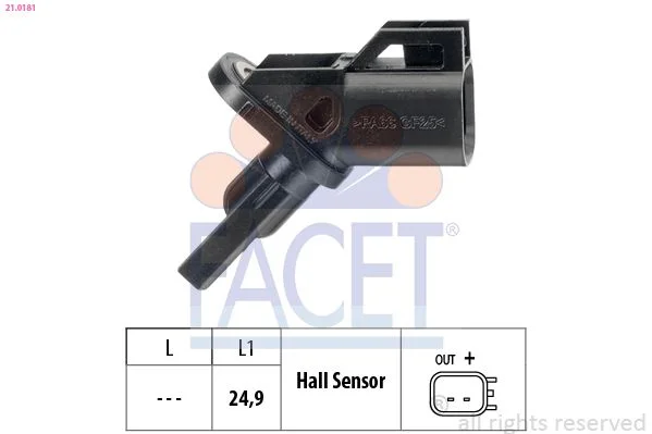Sensor, wheel speed facet 21.0181