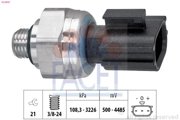 Pressure Switch, air conditioning FACET 25.0027