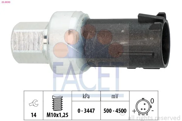 Pressure Switch, air conditioning FACET 25.0030